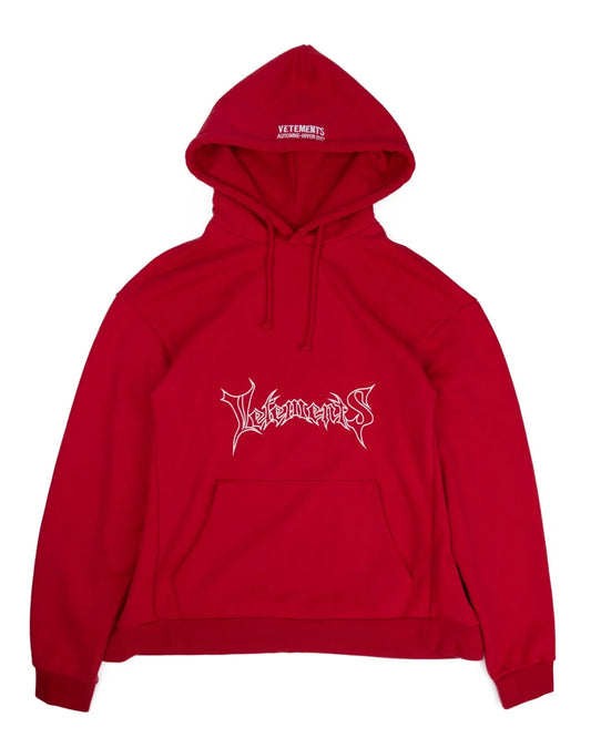 Vetements “Seoul exclusive” Red heavy metal hoodie
